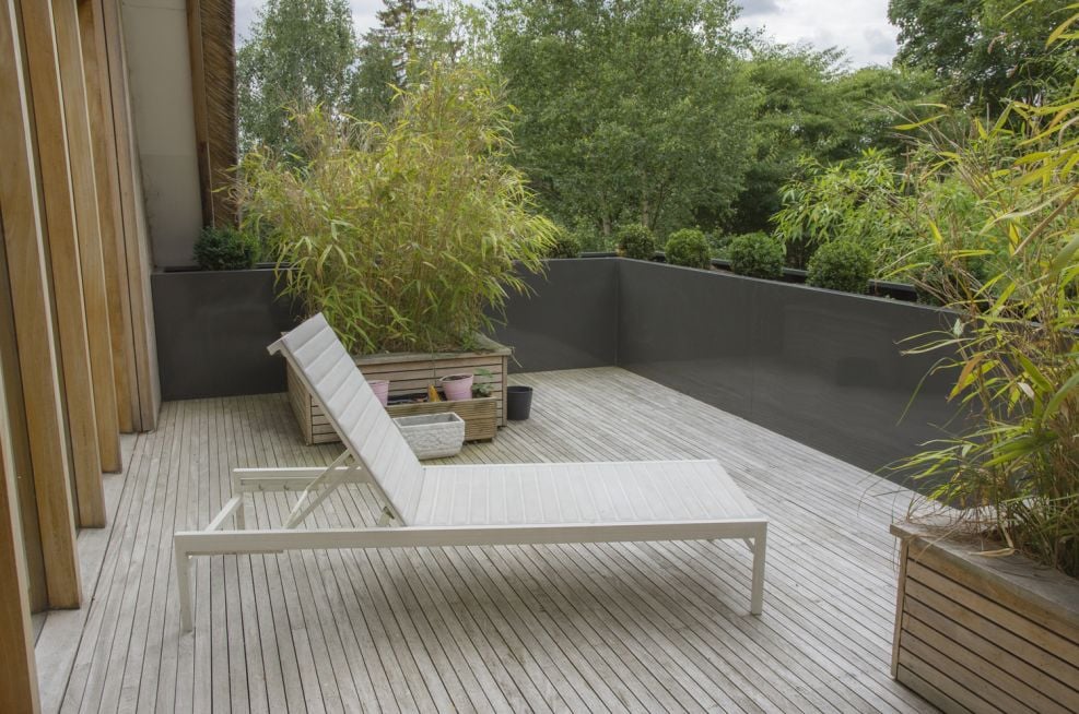 10860mm Length  L Shaped Planter coated in RAL 7022 [Umbra grey]
